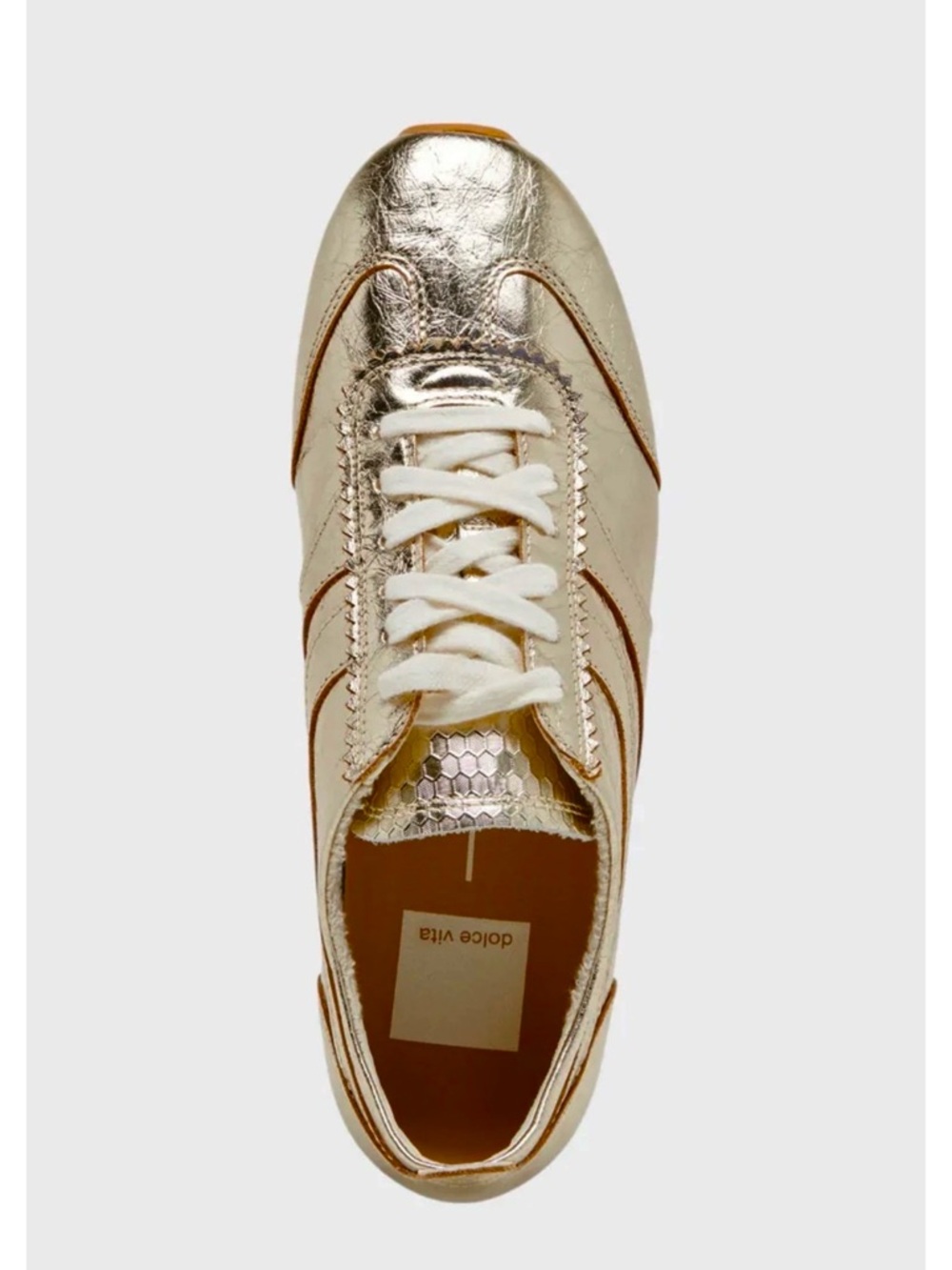 Women’s Dolce Vita Delany Light Gold Metallic Sneakers - Picture 6 of 6